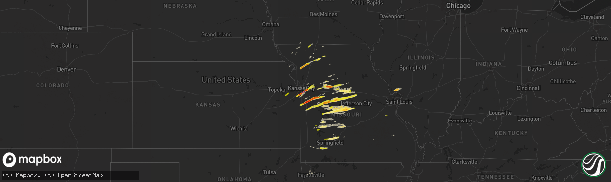 Hail map on March 27, 2014