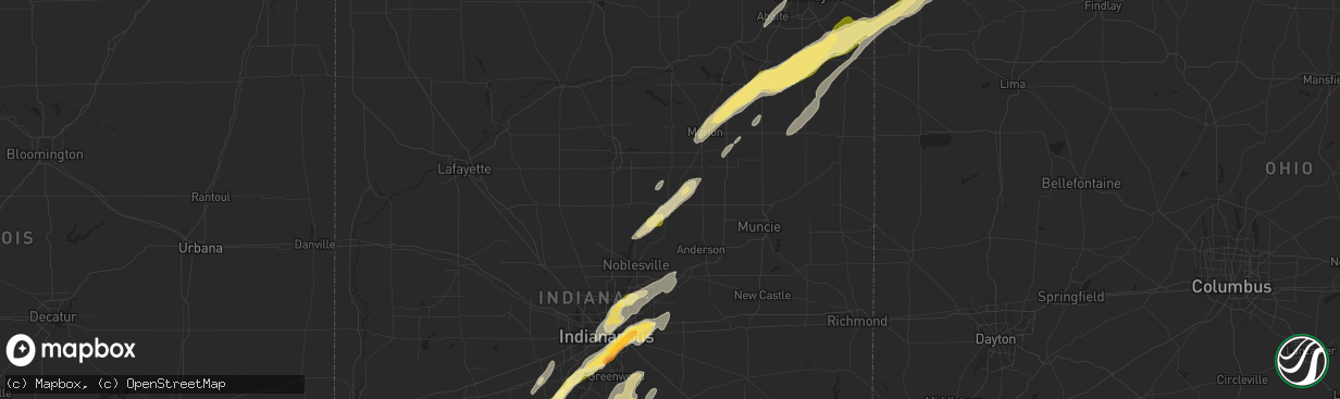 Hail map in Elwood, IN on March 27, 2016