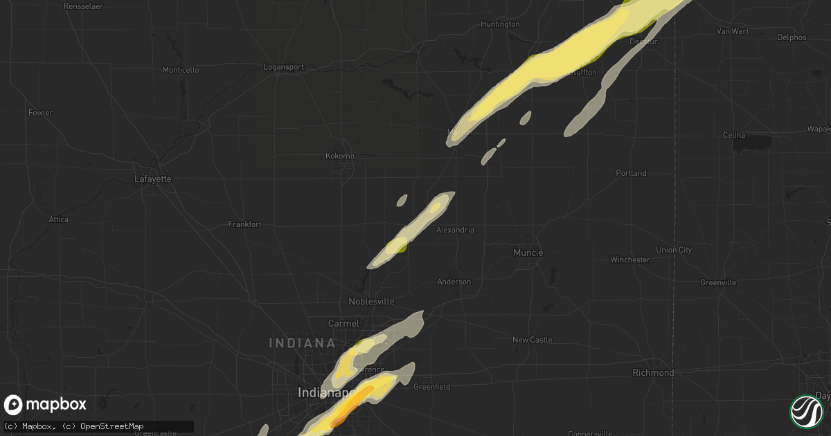 Hail map in Elwood, IN on March 27, 2016