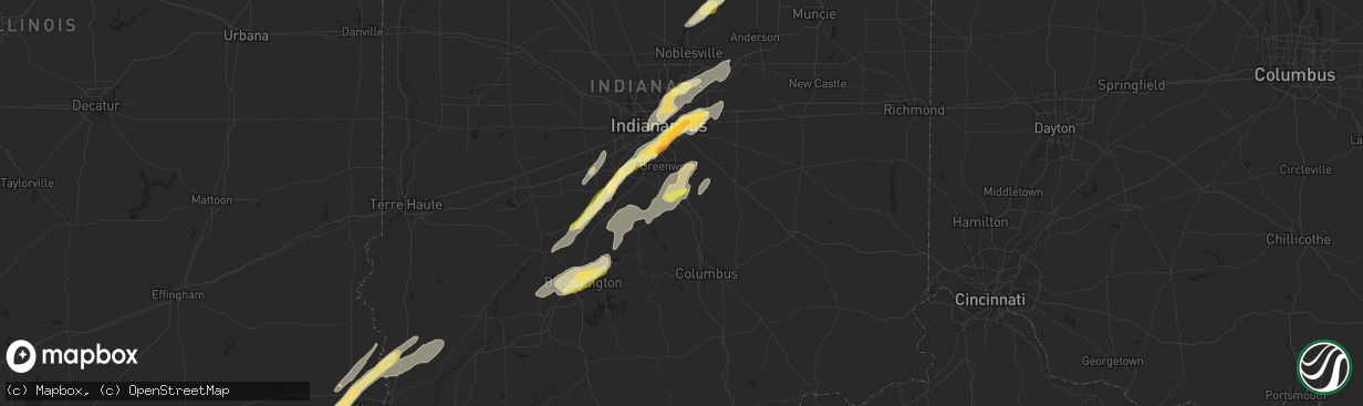 Hail map in Franklin, IN on March 27, 2016