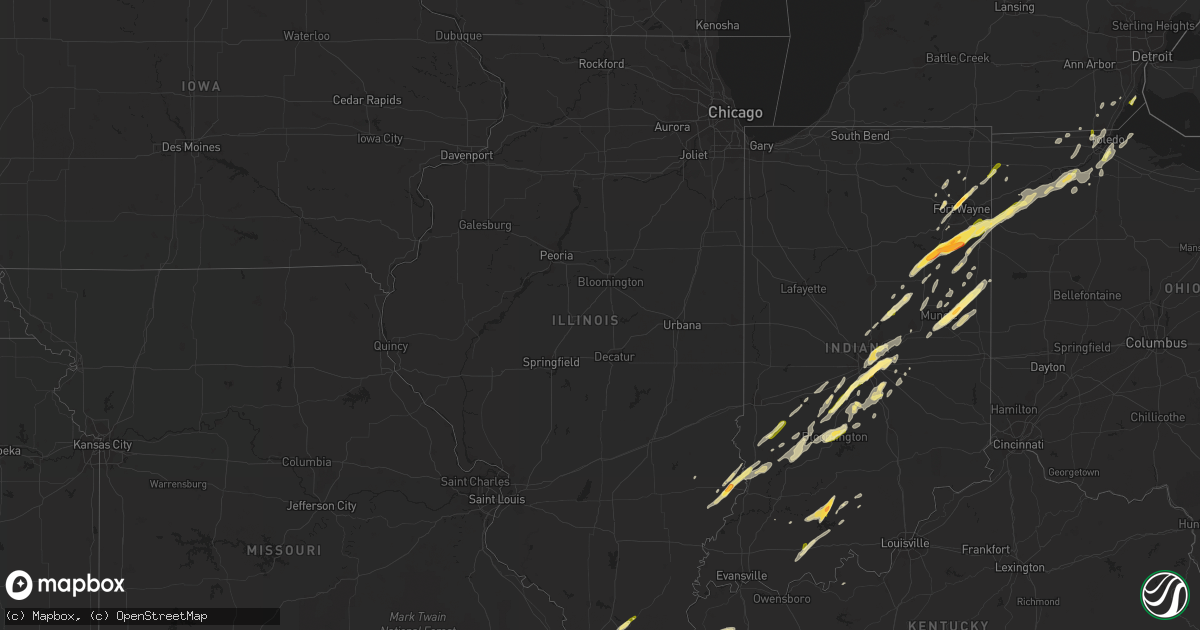 Hail map in Illinois on March 27, 2016
