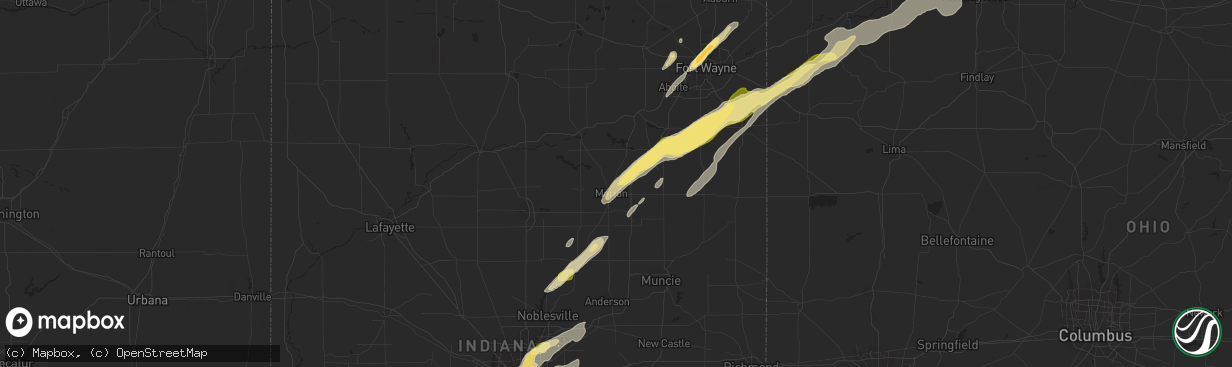 Hail map in Marion, IN on March 27, 2016