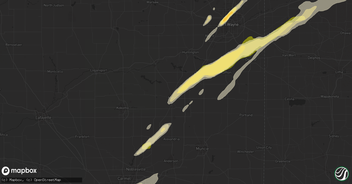 Hail map in Marion, IN on March 27, 2016