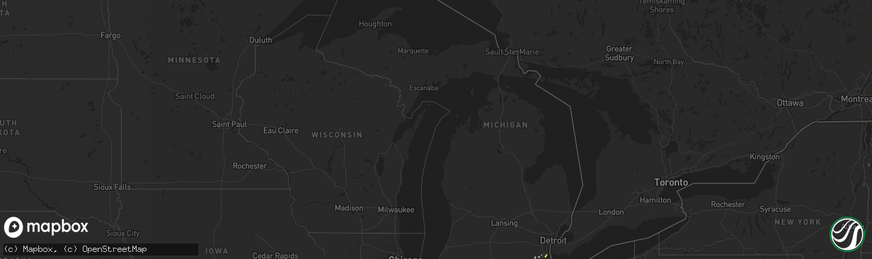 Hail map in Michigan on March 27, 2016