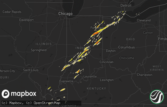 Hail map preview on 03-27-2016