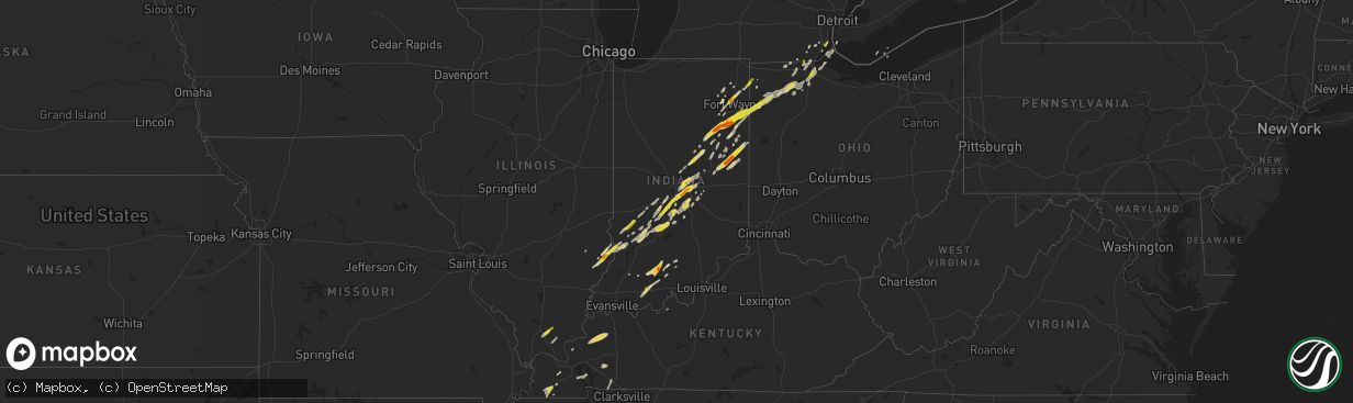 Hail map on March 27, 2016