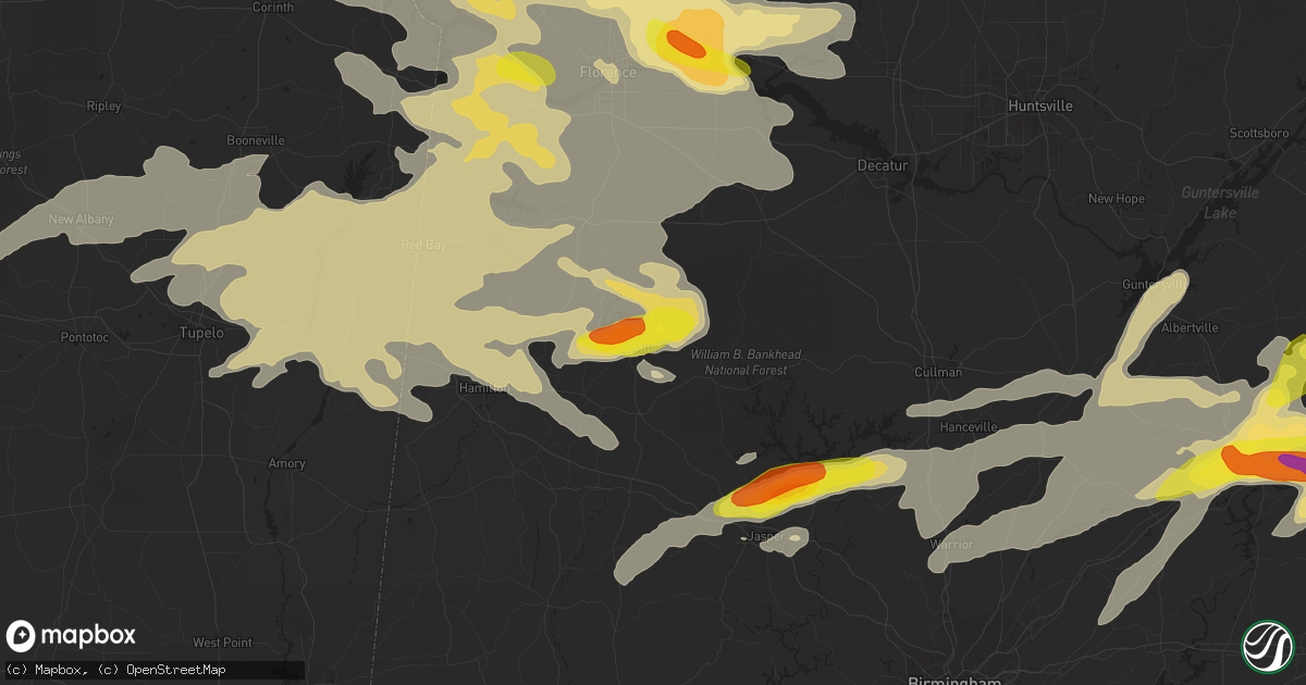 Hail map in Haleyville, AL on March 27, 2017