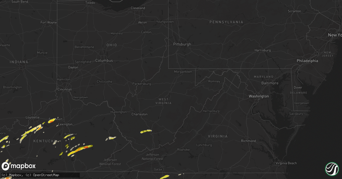 Hail map in West Virginia on March 27, 2017