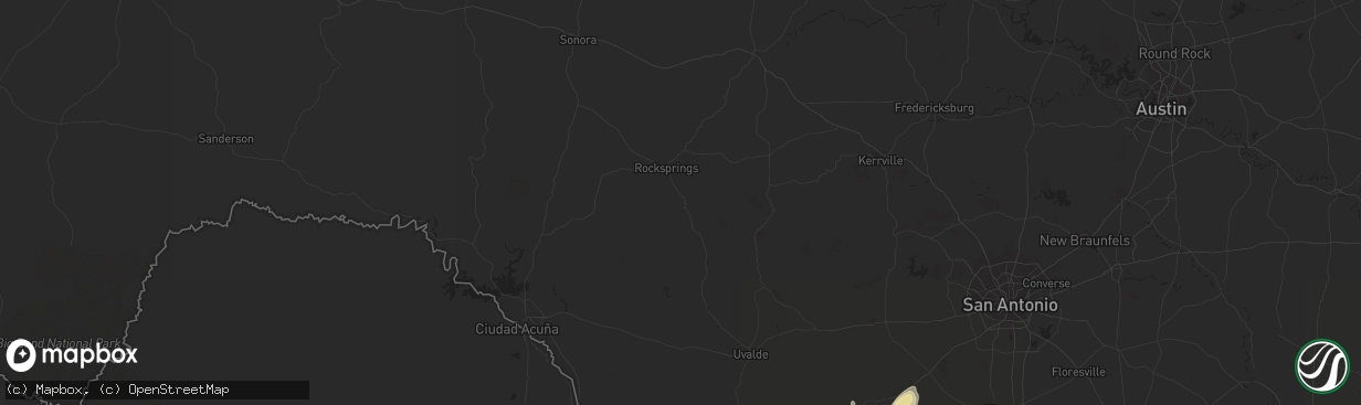 Hail map in Comanche, TX on March 27, 2018