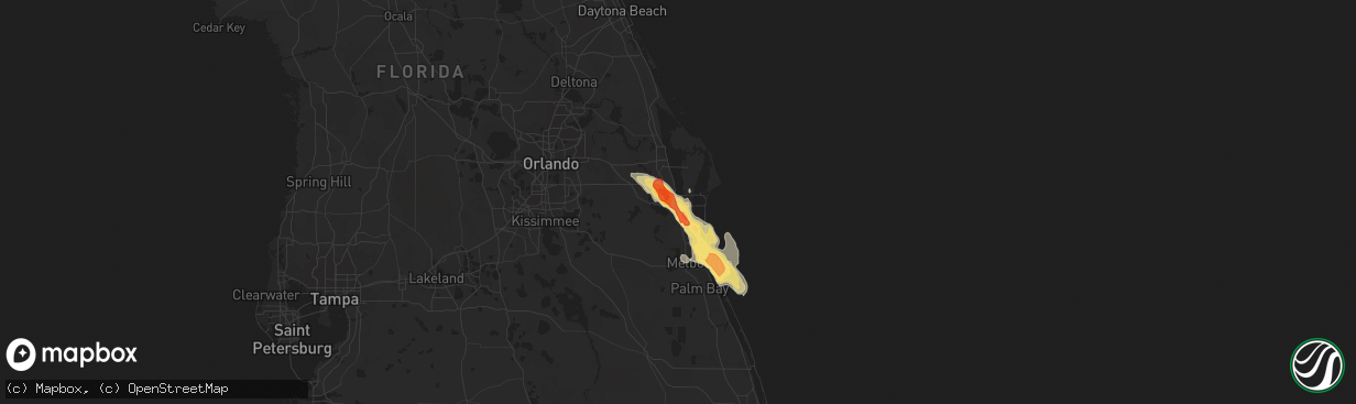 Hail map in Cocoa, FL on March 27, 2019