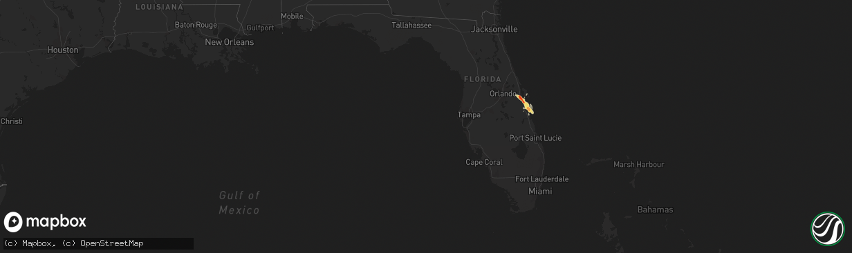 Hail map in Florida on March 27, 2019