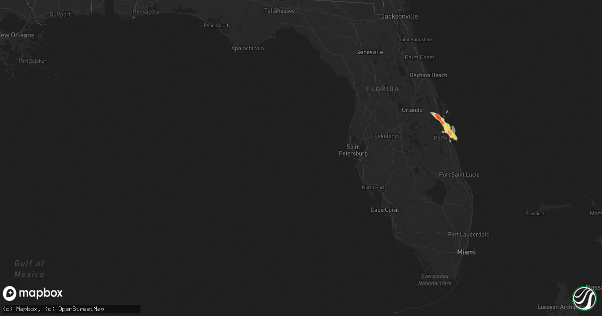Hail map in Florida on March 27, 2019