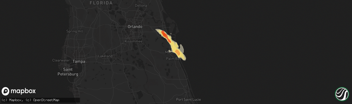 Hail map in Indialantic, FL on March 27, 2019