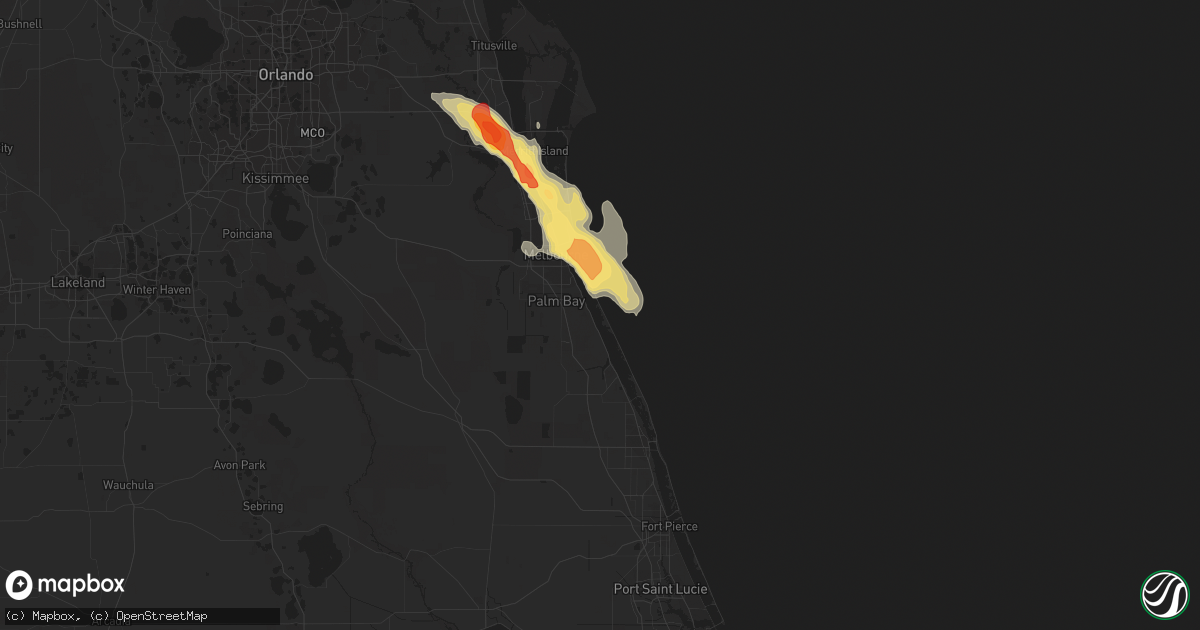 Hail map in Melbourne Beach, FL on March 27, 2019