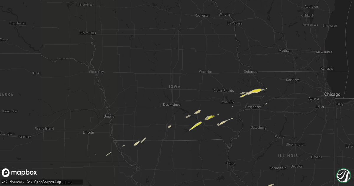 Hail map in Iowa on March 27, 2020