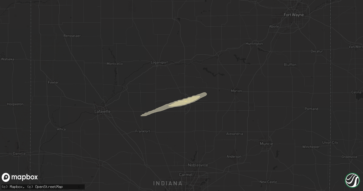 Hail map in Kokomo, IN on March 27, 2020