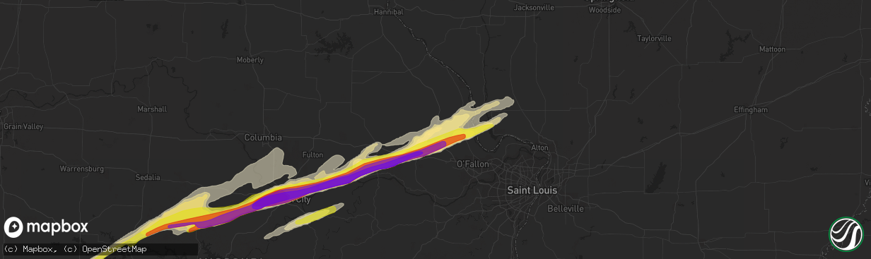 Hail map in Troy, MO on March 27, 2020