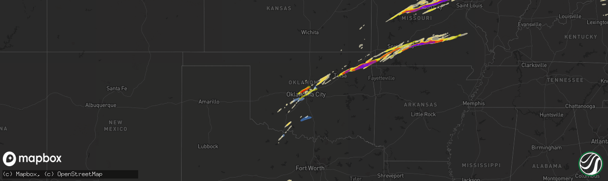 Hail map on March 27, 2020