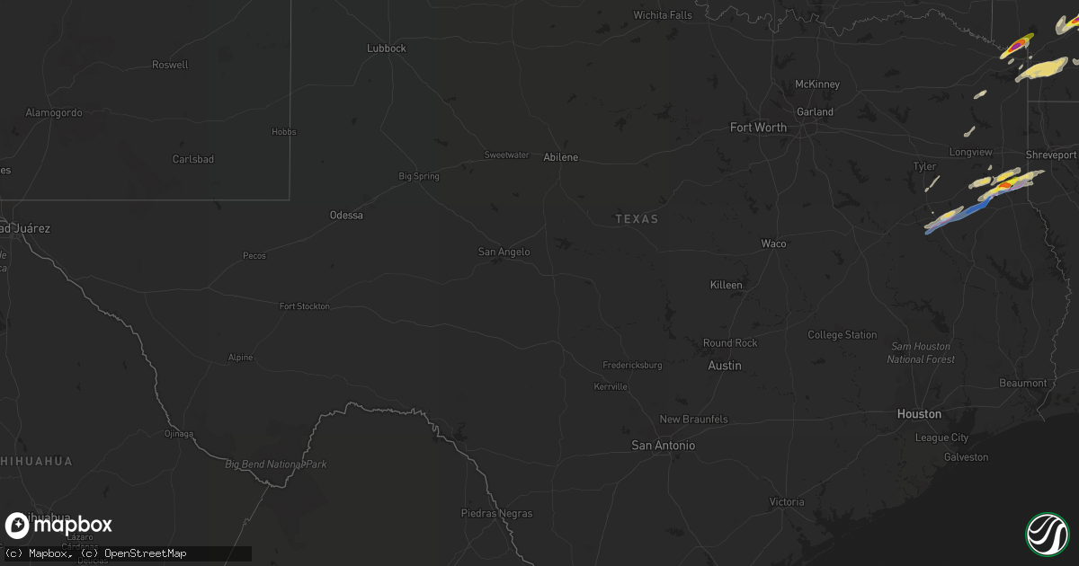 Hail map in Texas on March 27, 2021