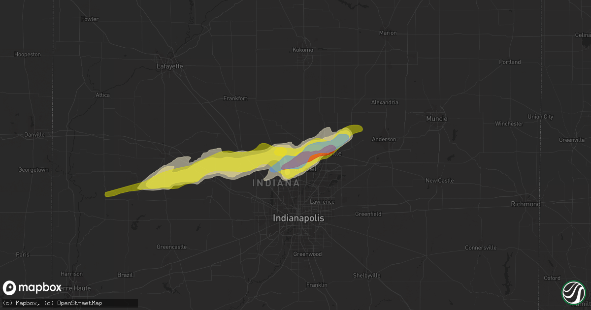 Hail map in Westfield, IN on March 27, 2021