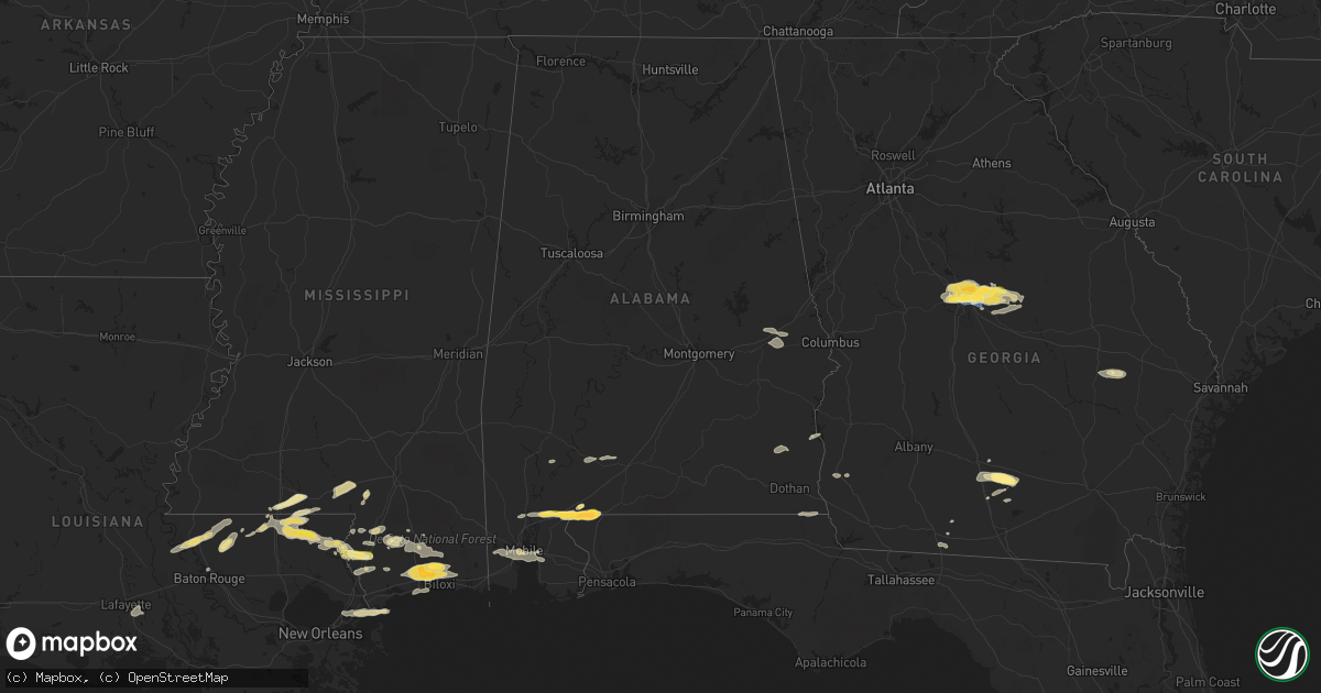 Hail map in Alabama on March 27, 2023