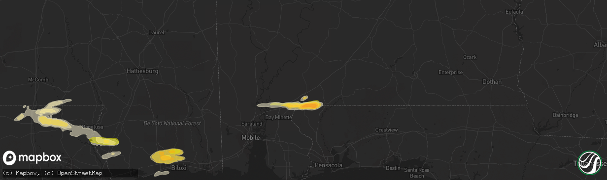 Hail map in Atmore, AL on March 27, 2023