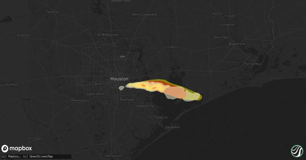 Hail map in Baytown, TX on March 27, 2023