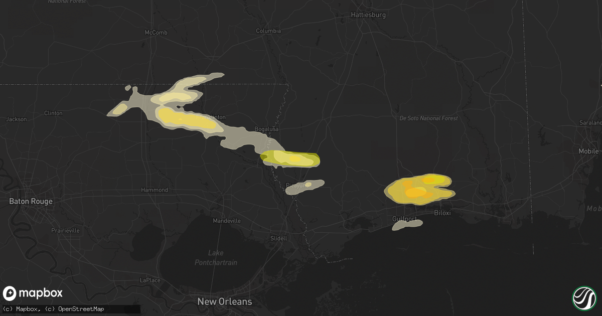 Hail map in Carriere, MS on March 27, 2023
