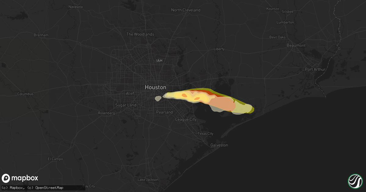 Hail map in Deer Park, TX on March 27, 2023