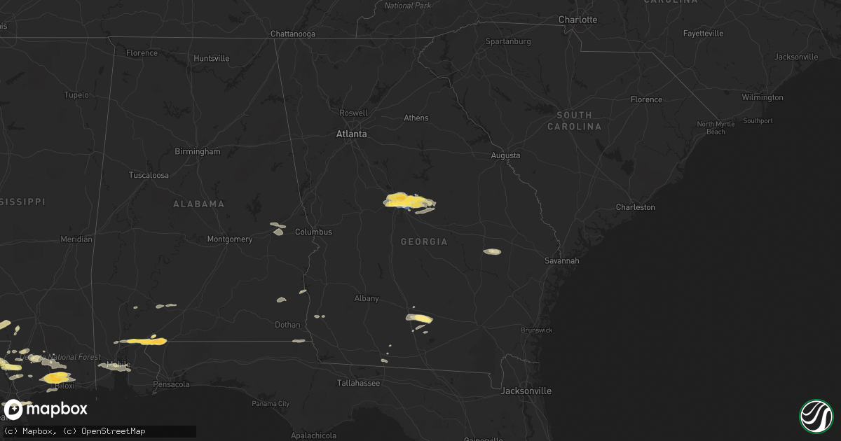 Hail map in Georgia on March 27, 2023