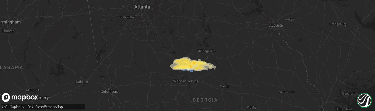 Hail map in Gray, GA on March 27, 2023