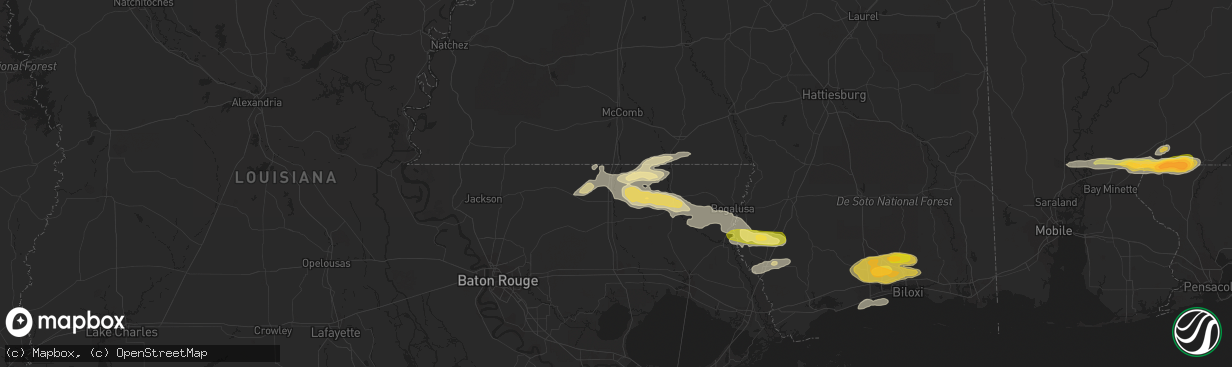 Hail map in Kentwood, LA on March 27, 2023