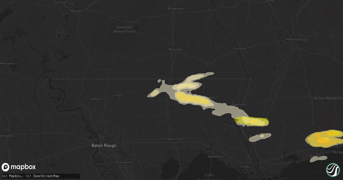 Hail map in Kentwood, LA on March 27, 2023