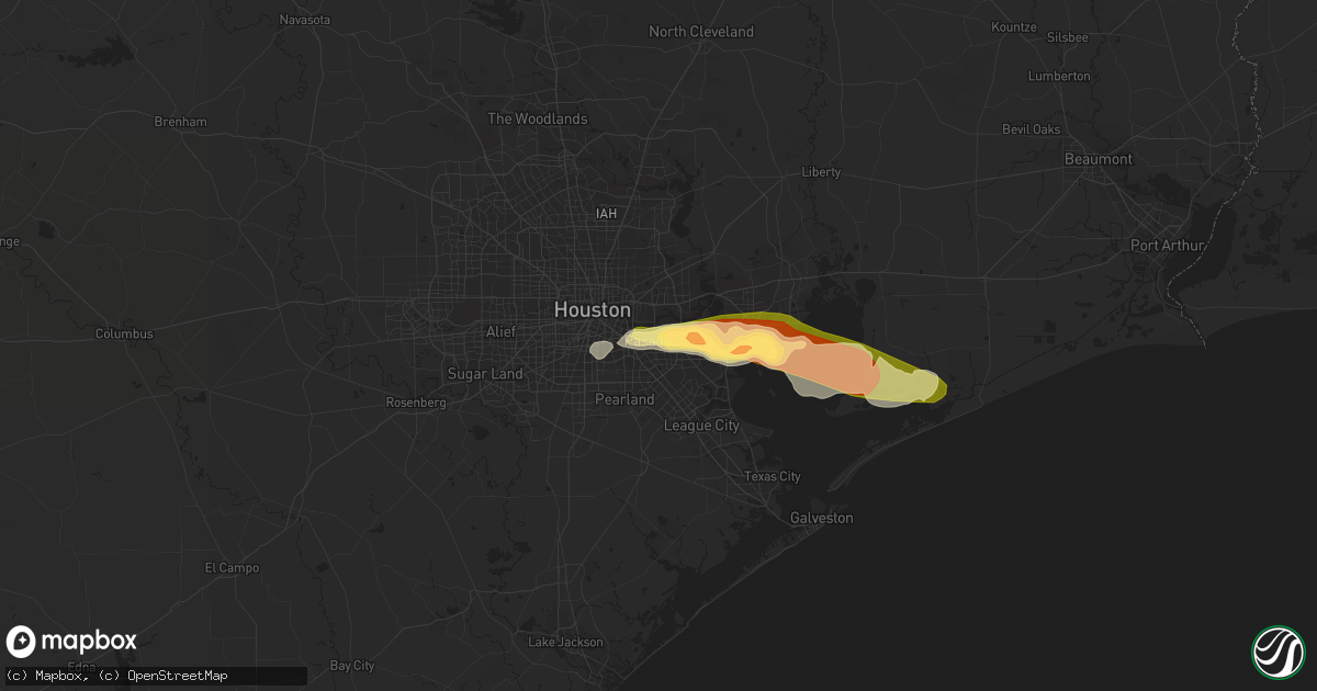 Hail map in Pasadena, TX on March 27, 2023