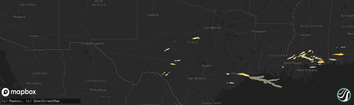 Hail map in Texas on March 27, 2023