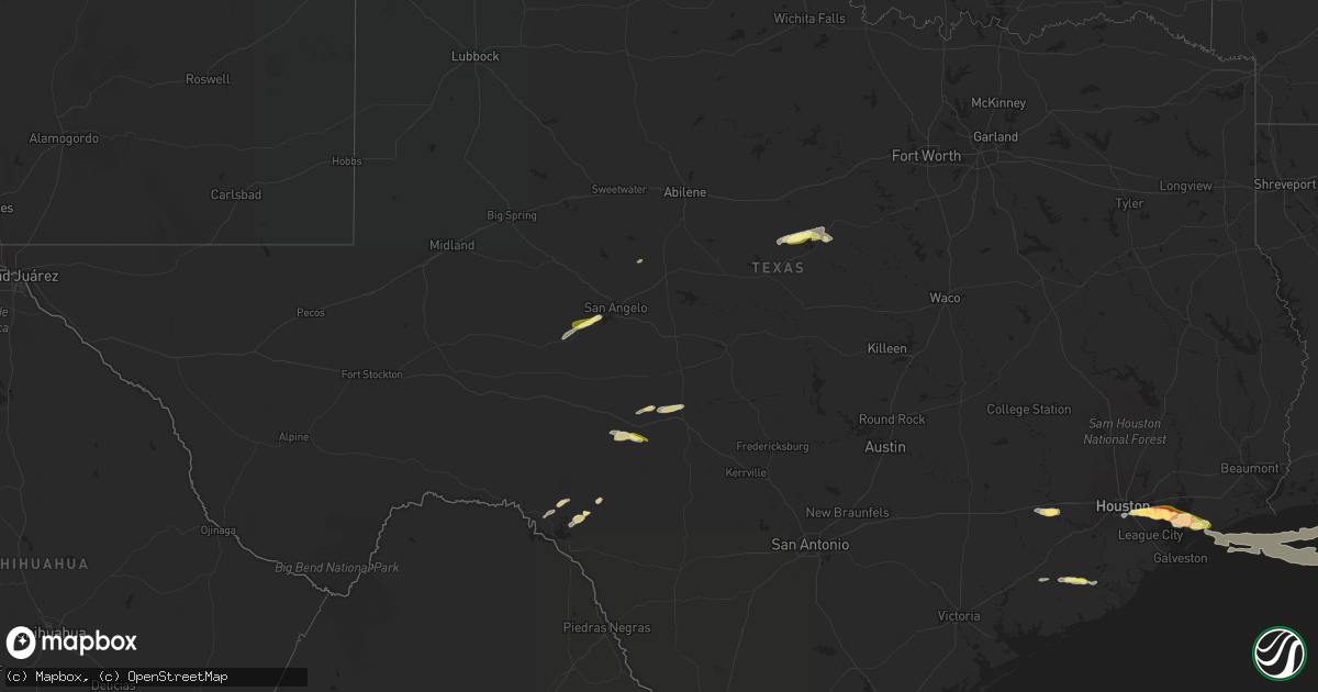 Hail map in Texas on March 27, 2023
