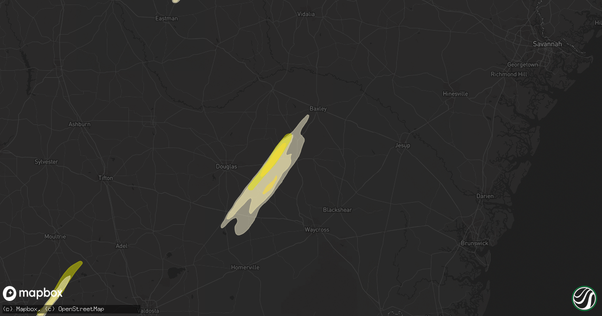 Hail map in Alma, GA on March 27, 2024