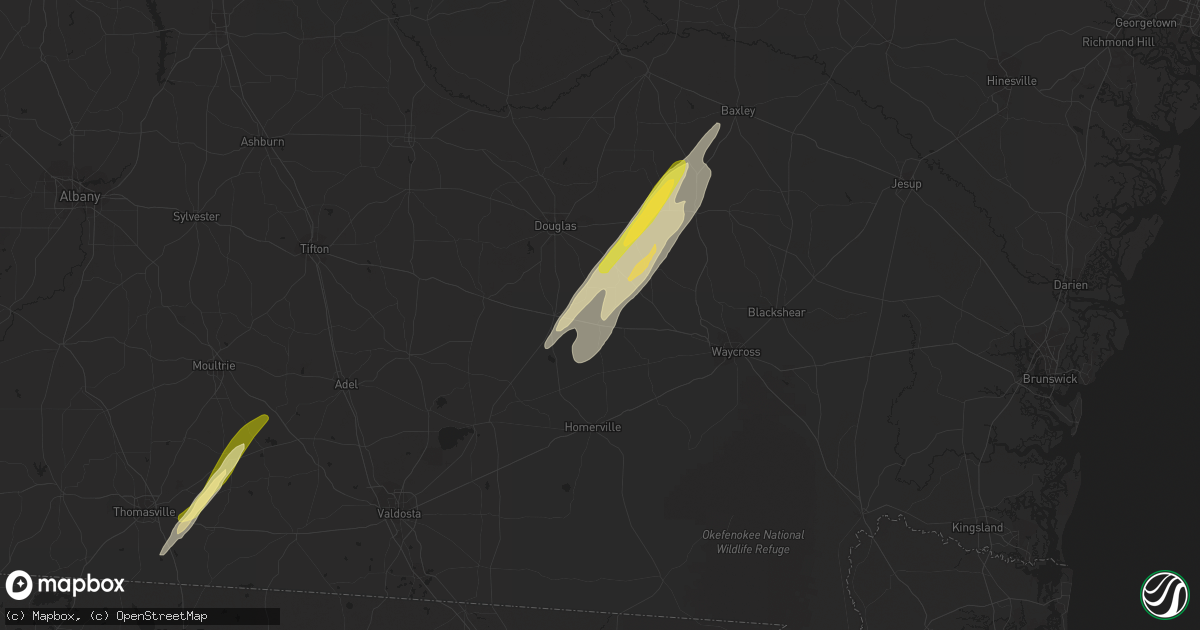 Hail map in Axson, GA on March 27, 2024