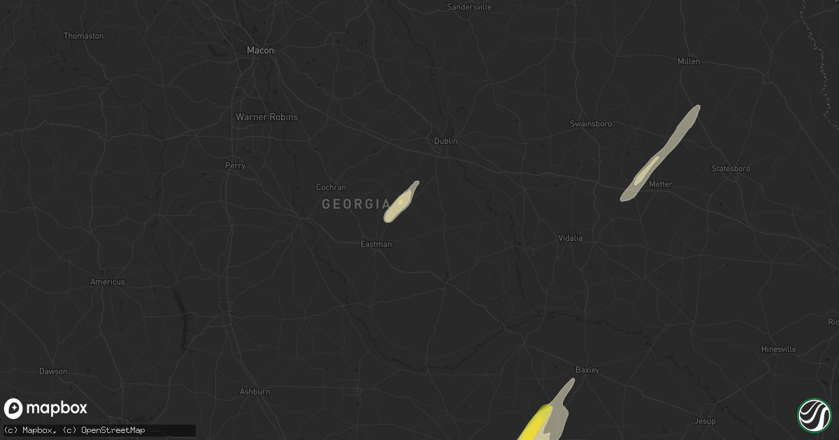 Hail map in Cadwell, GA on March 27, 2024