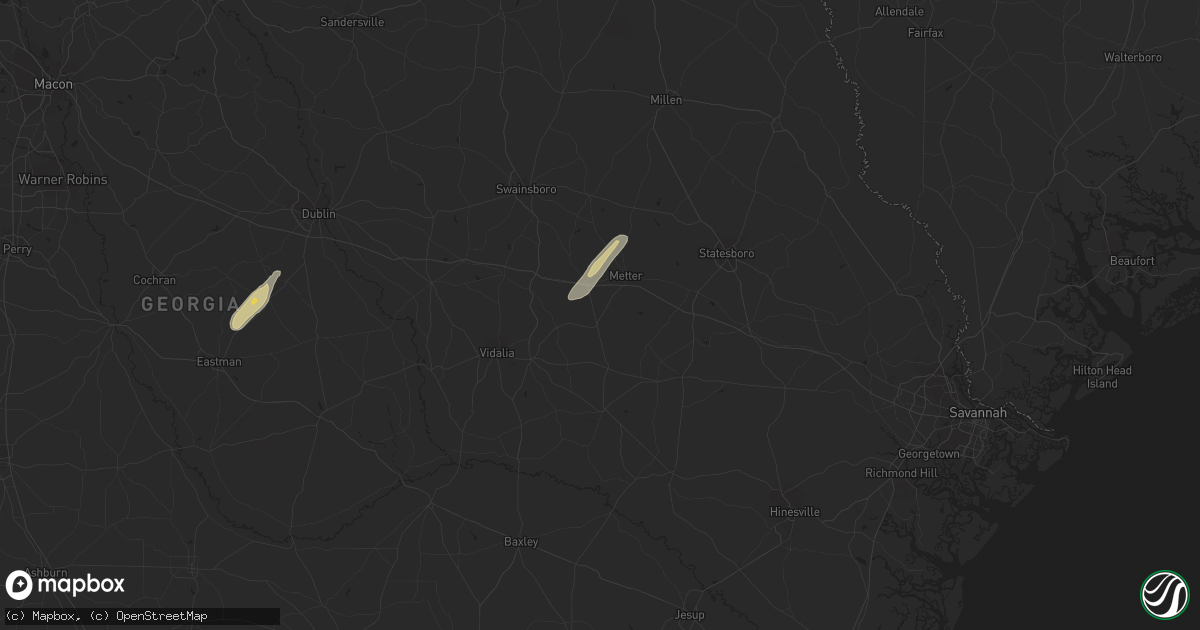 Hail map in Cobbtown, GA on March 27, 2024