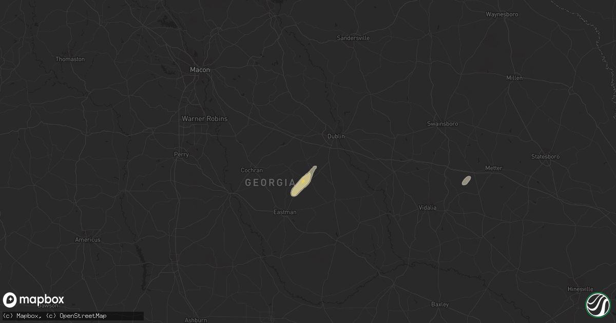 Hail map in Dexter, GA on March 27, 2024