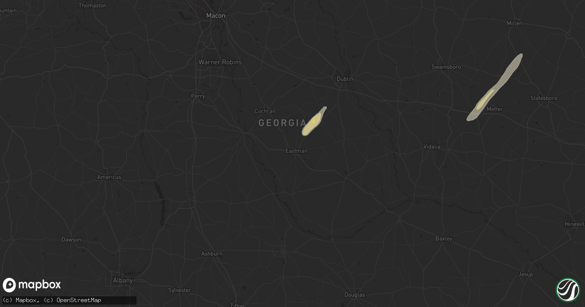 Hail map in Eastman, GA on March 27, 2024
