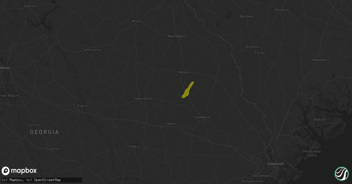 Hail map in Garfield, GA on March 27, 2024