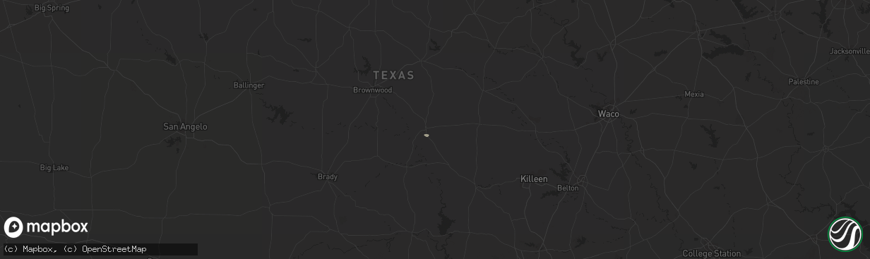 Hail map in Goldthwaite, TX on March 27, 2024