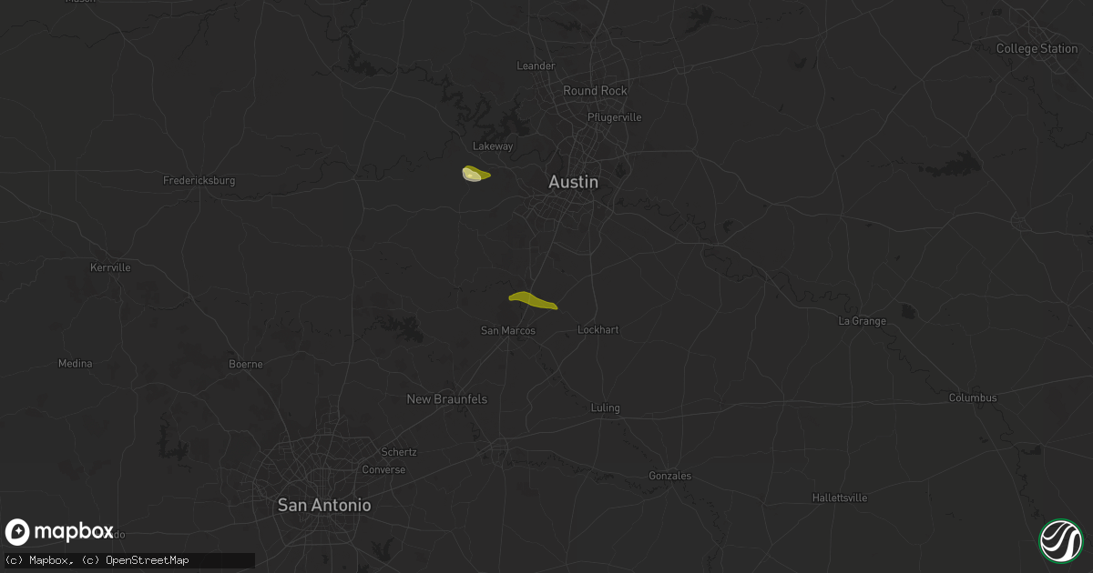 Hail map in Kyle, TX on March 27, 2024