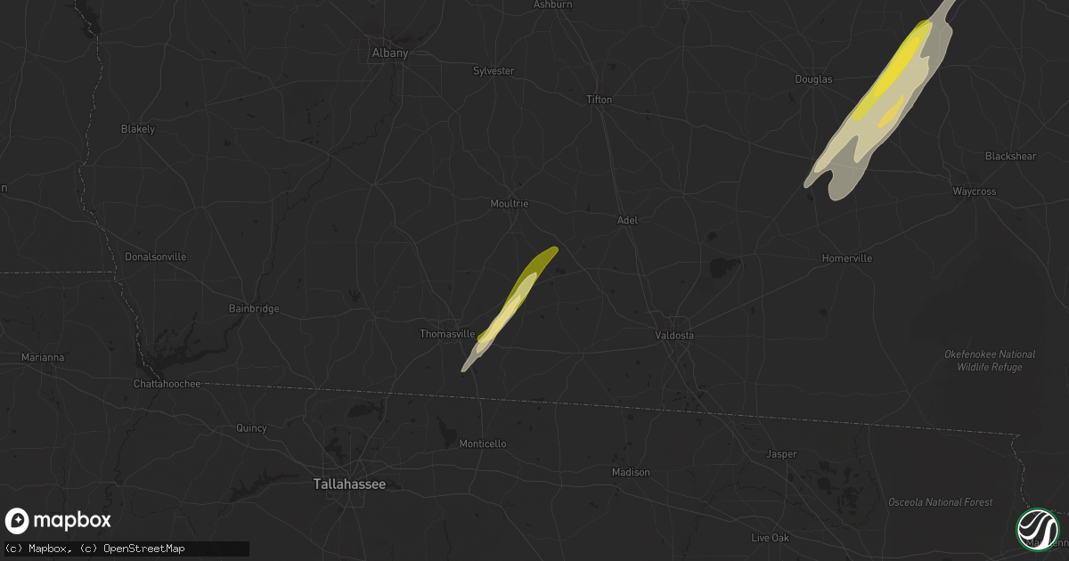 Hail map in Pavo, GA on March 27, 2024