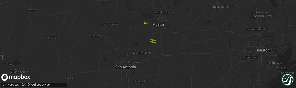 Hail map in San Marcos, TX on March 27, 2024