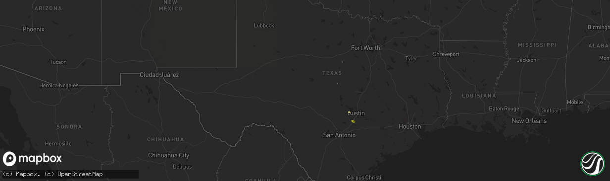 Hail map in Texas on March 27, 2024