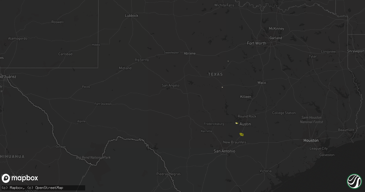 Hail map in Texas on March 27, 2024
