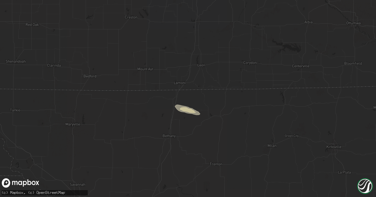Hail map in Blythedale, MO on March 27, 2025